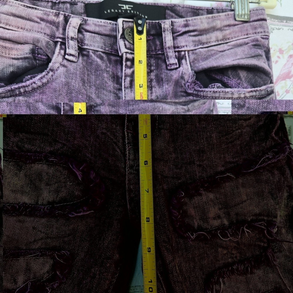 Jordan Craig Legacy Edition Kids Stacked Jeans Purple Distressed Size 10 - Picture 8 of 9